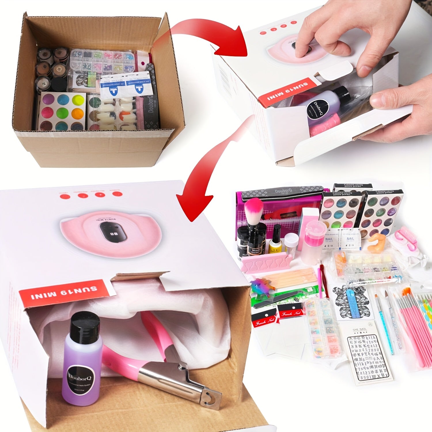 Acrylic Nail Kit With Drill And U V Light Full Nail Kit Set Professional Nail Starter Kit For Beginners Acrylic With Everything